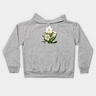 White Oleander Black Outline Art Case Kids Hoodie